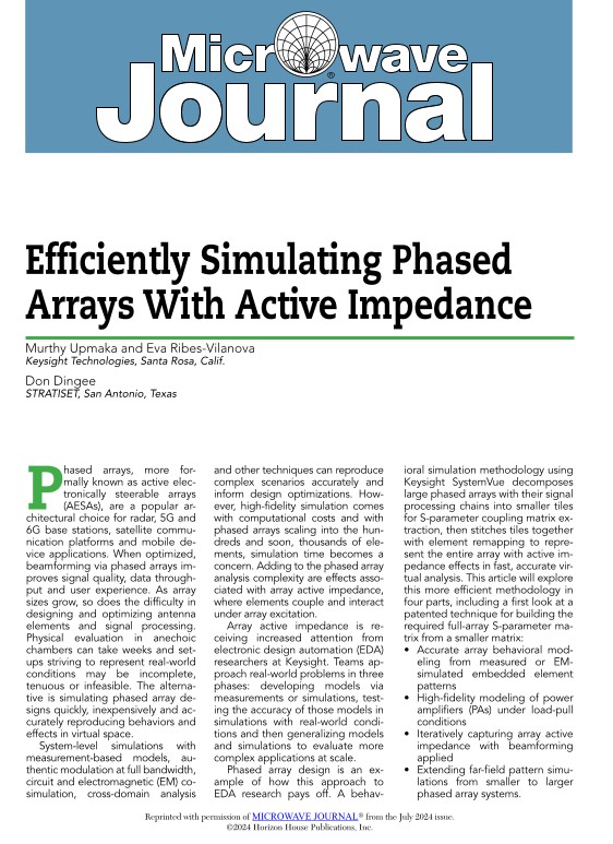 Efficiently Simulating Phased Arrays With Active Impedance