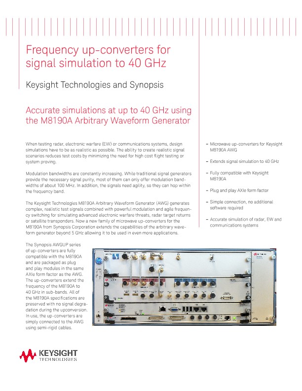 Microwave frequency up-converters extend signal simulation to 40GHz