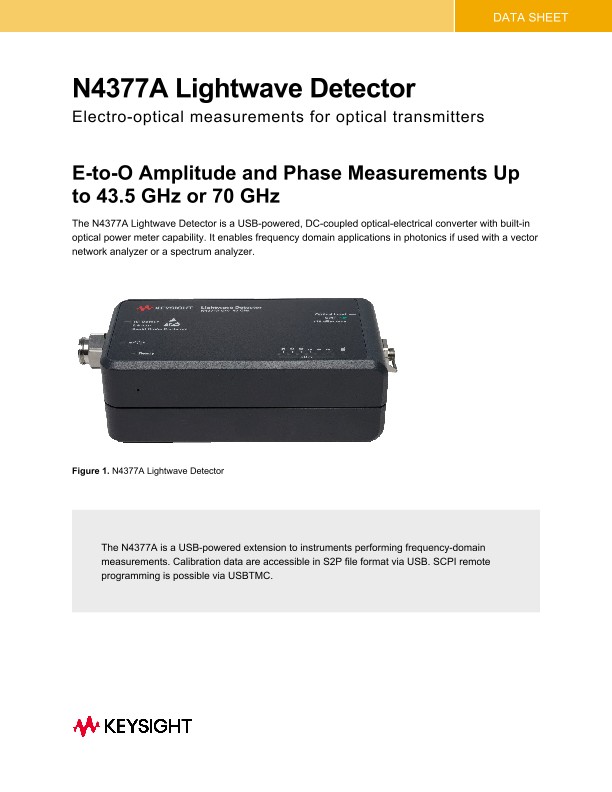 N4377A Lightwave Detector