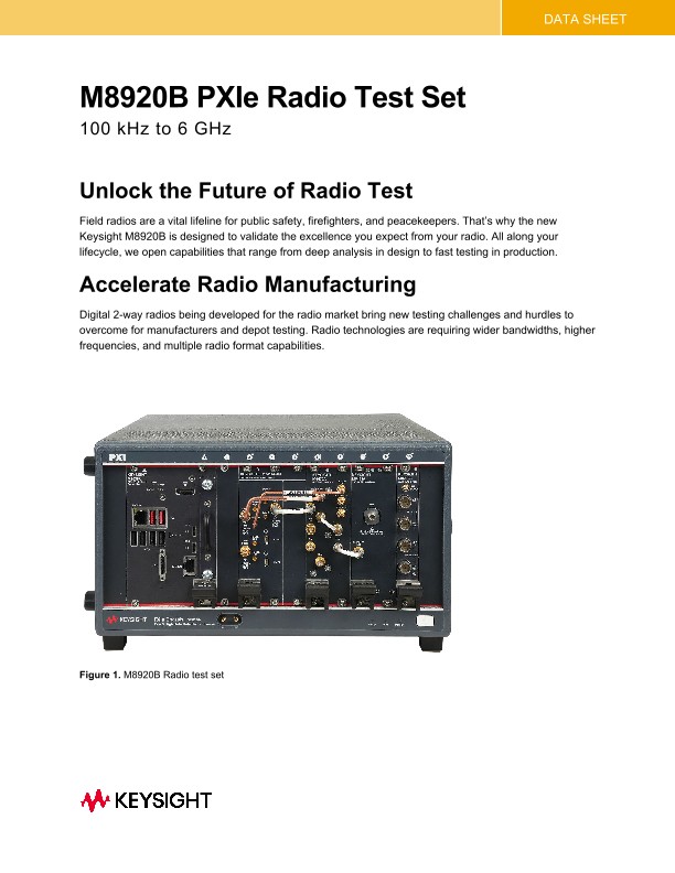 M8920B PXIe Radio Test Set