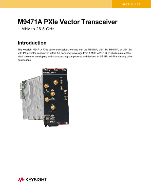 M9471A PXIe Vector Transceiver