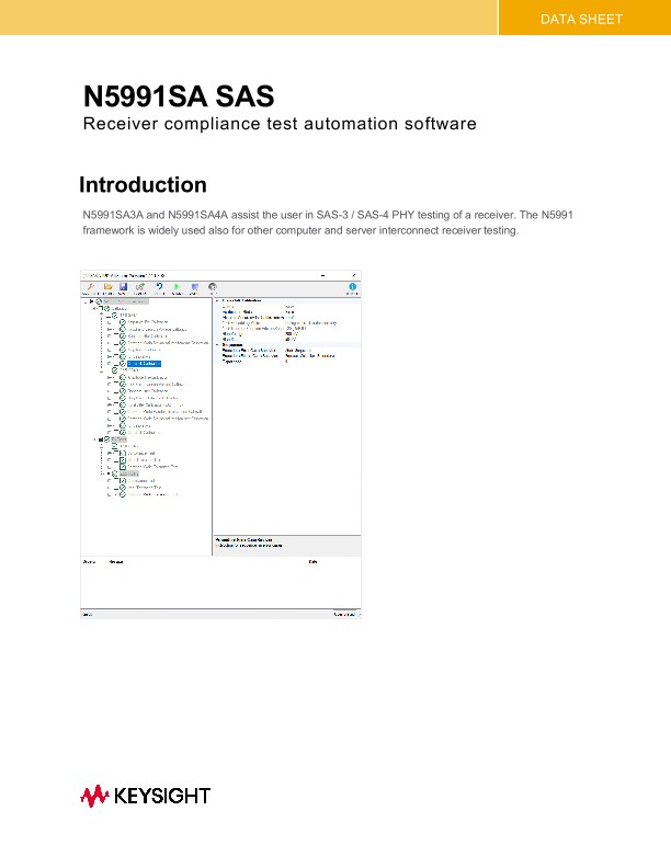 N5991SA SAS Receiver Compliance Test Automation Software