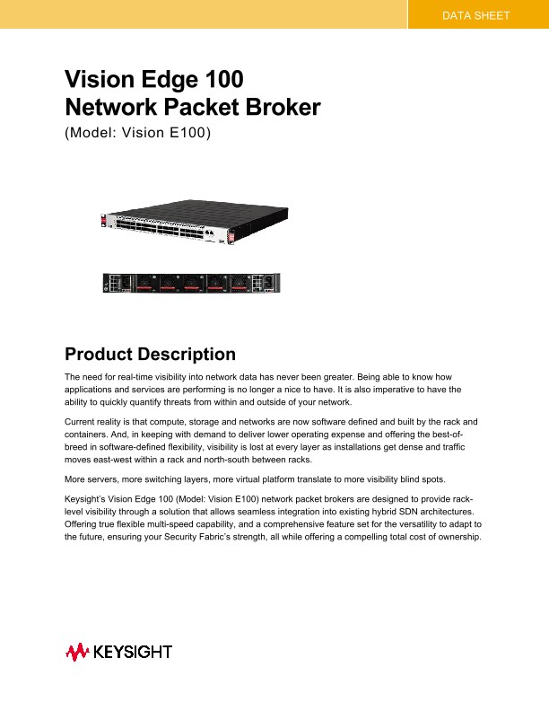 Vision Edge 100 (E100) Network Packet Broker