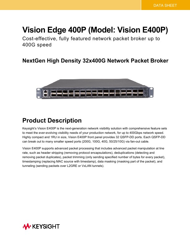 Vision Edge 400P (Model: Vision E400P) NextGen Network Packet Broker ...