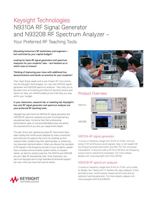 N9310A RF Signal Generator and N9320B RF Spectrum Analyzer