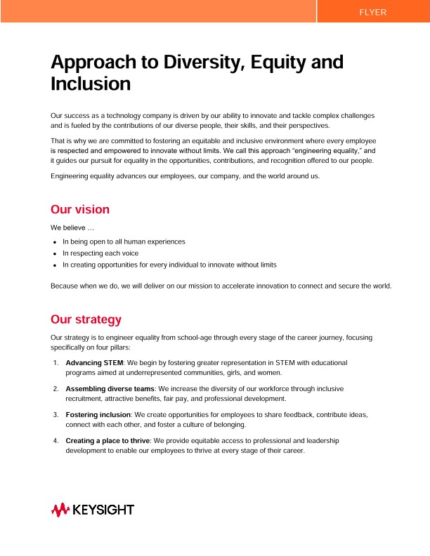 Approach to Diversity, Equity and Inclusion