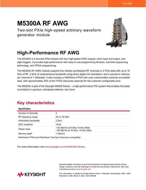 M5300A RF AWG