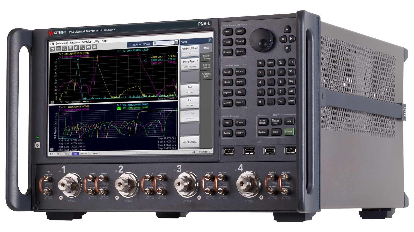 N5232B PNA-L network analyzer right corner view